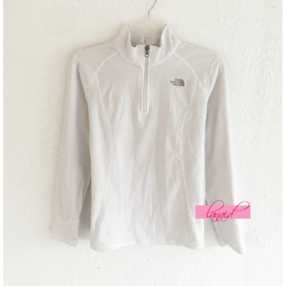 The North Face Tops - North Face Glacier 1/4 Zip Fleece Ivory Off-White Fuzzy Teddy Pullover Sweater